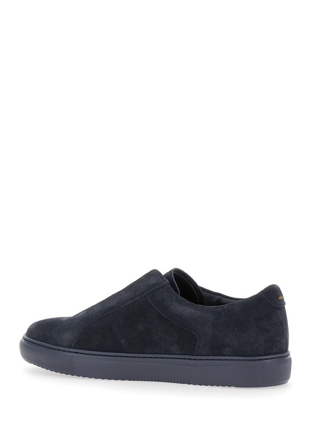 'Roger' Blue Slip-On Sneakers in Suede Man