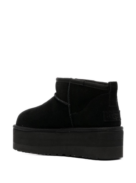 'Ultramini' Black Boots with Platform in Suede Woman