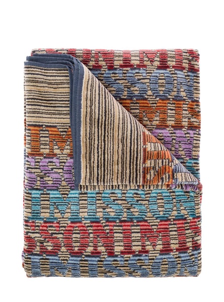 Missoni Home Blake  Multicolor Cotton Beach Towel with  Logo