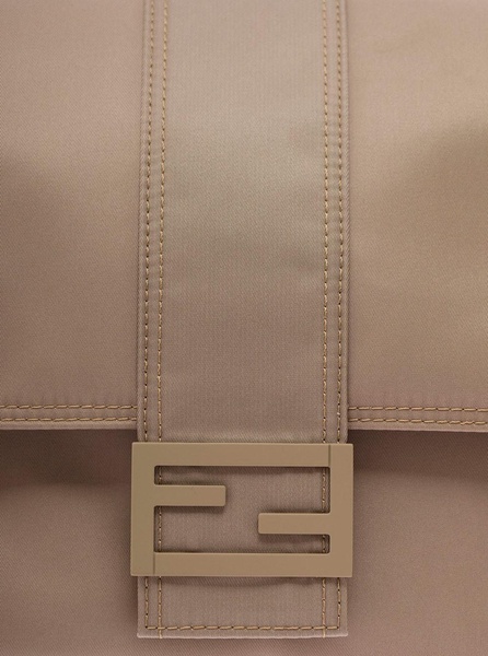 Baguette Beige Nylon Fendi Man Crossbody Bag