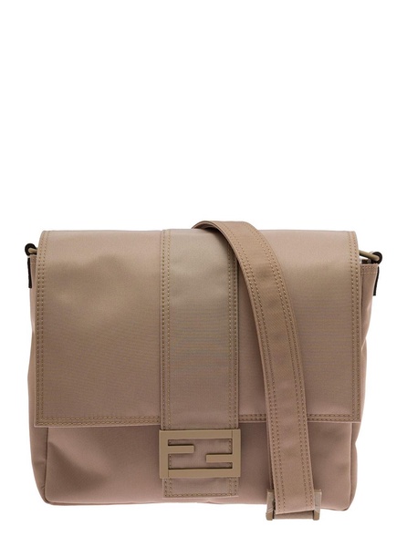 Baguette Beige Nylon Fendi Man Crossbody Bag