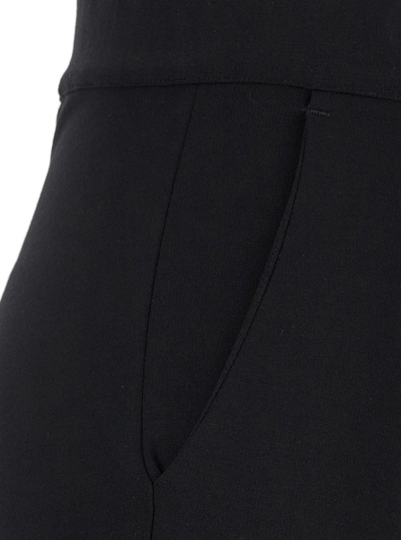 'Milano' Black Flared Pants with Pences on the Front in Viscose Blend Stretch Woman