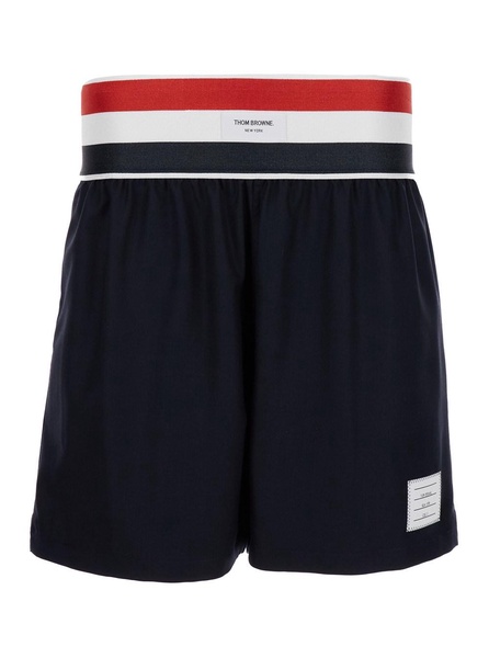 Blue RWB Striped Shorts in Wool Man