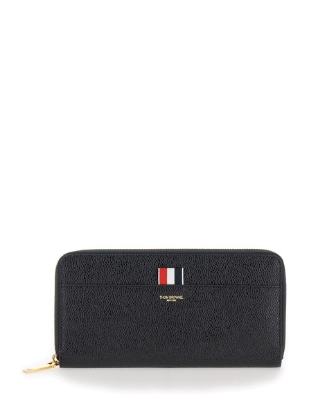 CONTINENTAL ZIP WALLET W/ RWB GG TAB IN PEBBLE GRAIN LEATHER