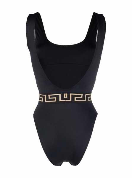 Black Lycra Swimsuit with Greek Detail