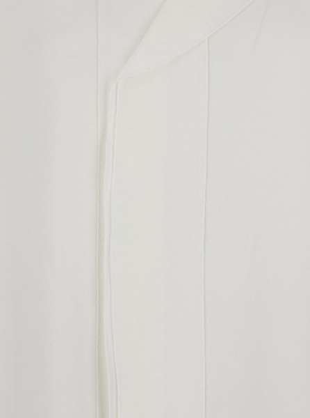 'Elva' White Asymmetric Shirt with Cuban Collar in Silk Blend Woman