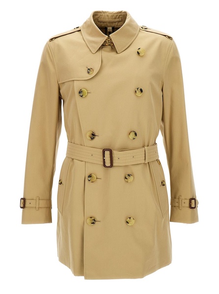 'kensington' Beige Trench Coat With Matching Belt In Cotton Man