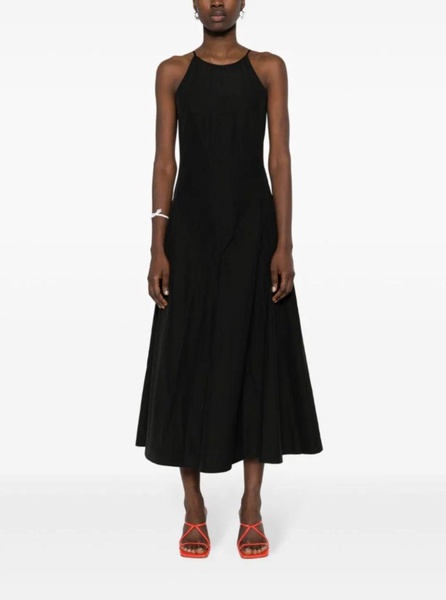 'Cactus' Black Long Dress in Cotton Woman