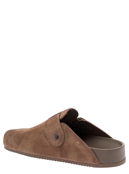 'Sunday' Brown Mule with Five Toe Shape in Suede Woman