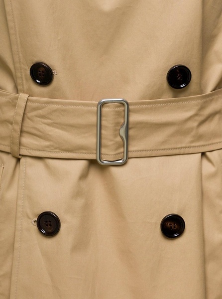 Beige Waterproof Trench Coat in Cotton Woman