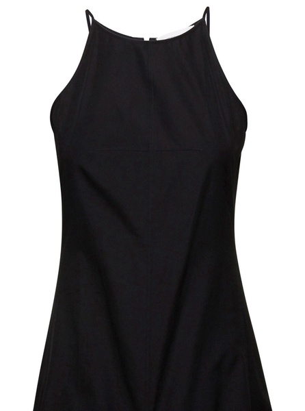 'Cactus' Black Long Dress in Cotton Woman