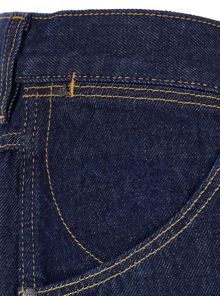 'Ranch' Blue Wide Jeans with Orb Patch in Cotton Denim Man