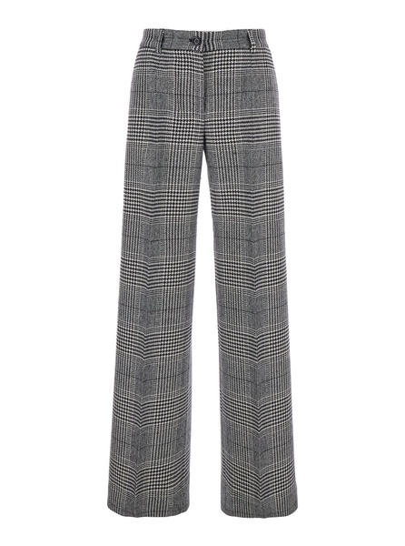 Grey Flared Pants With High Waist In Wool And Cashmere Woman