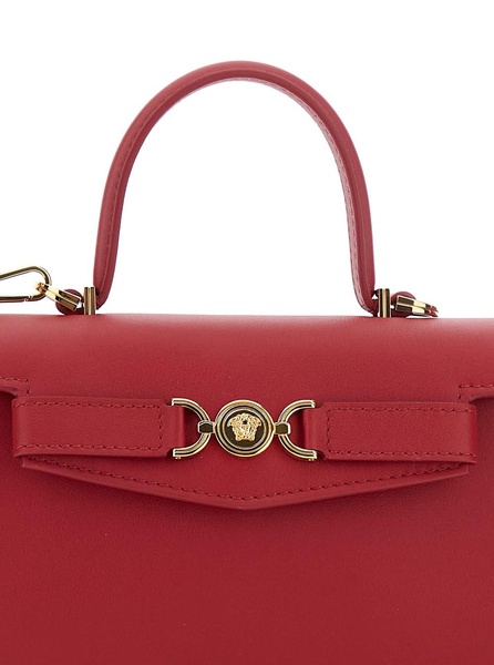 'medusa '95' Small Red Handbag With Belt Detail In Leather Woman