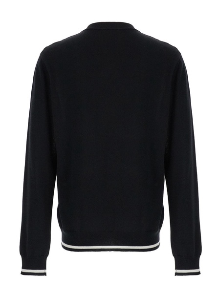 Diamond Jacquard Crewneck Sweater Black