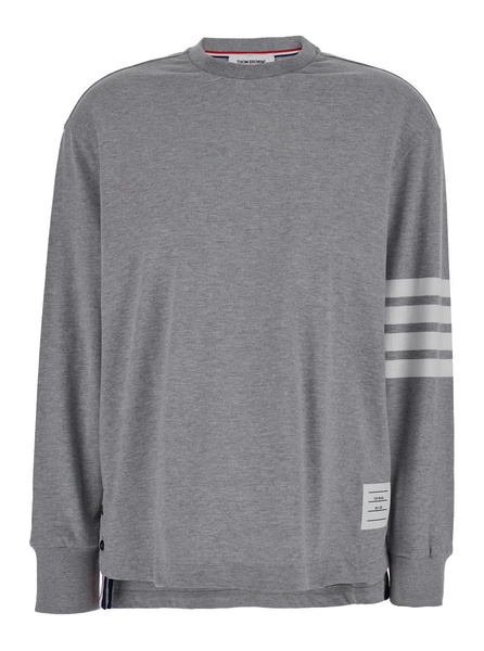 Long Sleeve Rugby Tee W/ Engineered 4 Bar In Medium Weight Jersey