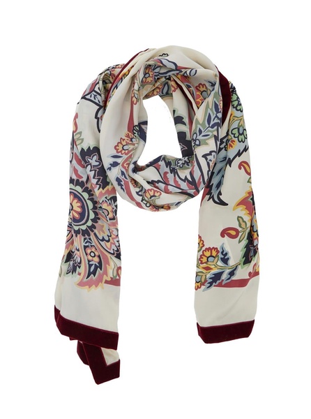 'boheme' Multicolor Scarf With Floreal Motif In Silk Woman