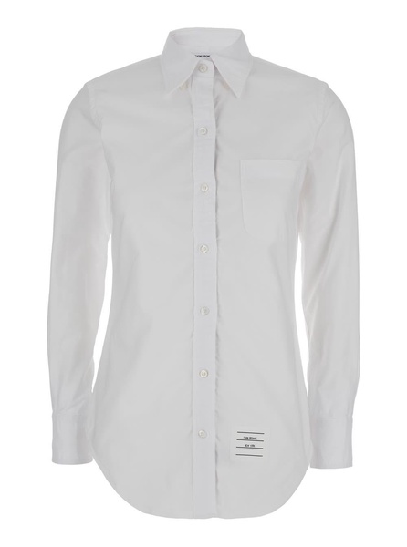 Classic Point Collar Shirt W/ Rwb Grosgrain Placket In Oxford