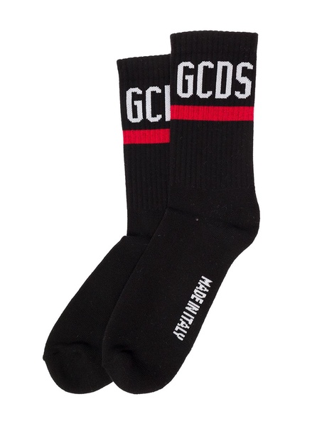 Black Socks In Terry Cloth With Logo And Contrasting Details Gcds Woman