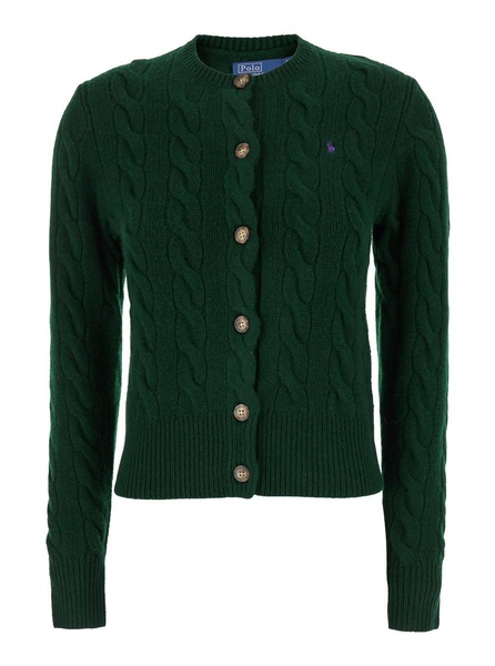 Pony Embroidered Cable-knit Cardigan Polo Ralph Lauren