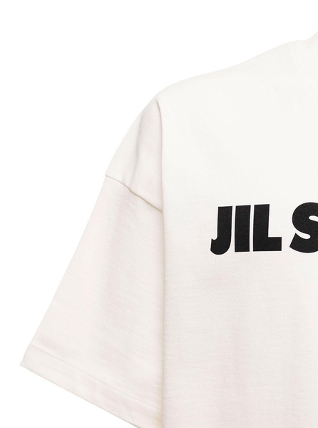 Jil Sander Man 's White Oversize Cotton T-shirt With Logo Print