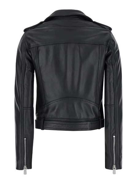 'costa Rica' Black Biker Jacket In Leather Woman