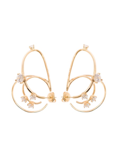 'constellation' Gold-colored Multi Hoops Earrings In Sterling Silver Woman