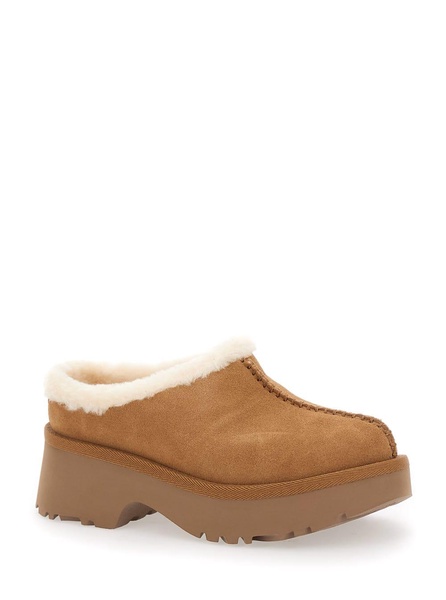 Ugg New Height Mule With Brown Suede Women's Embossed Stitching Detail