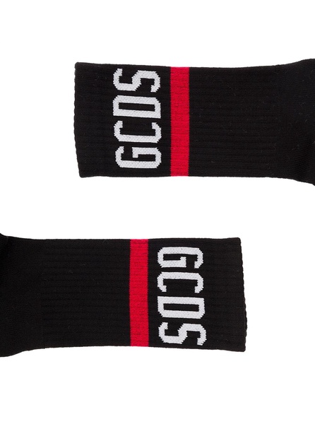 Black Socks In Terry Cloth With Logo And Contrasting Details Gcds Woman