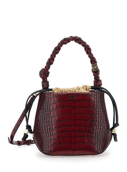 Ganni Bou Bucket Bag Croco