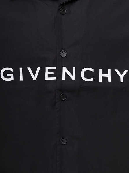 Black Hawaii Shirt With Contrasting Lettering In Cotton Man Givenchy