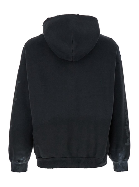 Black Hoodie With 3b Stencil Logo In Cotton Man