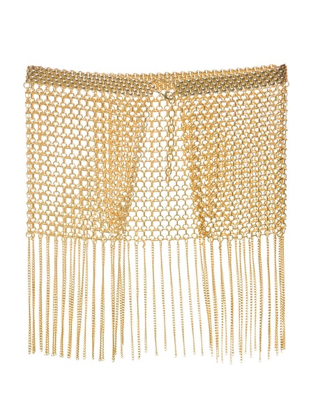 Silvia Gnecchi Woman's Chain Miniskirt With Fringes