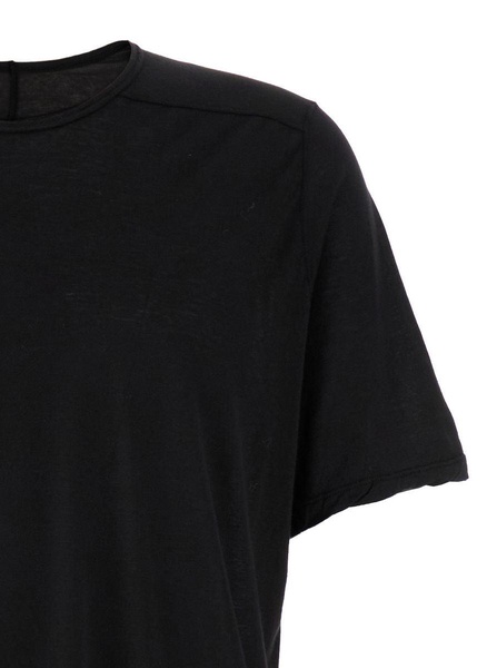 Black Crewneck T-Shirt with Oversized Band in Cotton Man