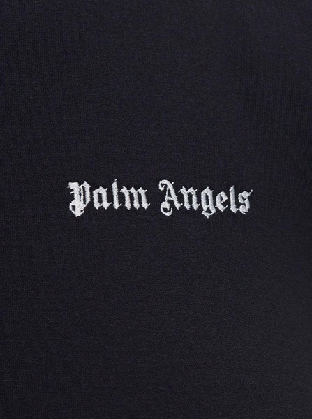 Palm Angels Woman Black Stretch Cotton Crop Top