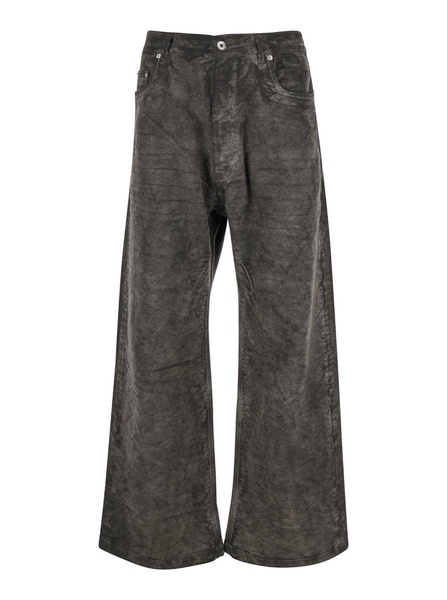 'Geth' Grey Jeans with Wide Leg and Washed Effect in Denim Man