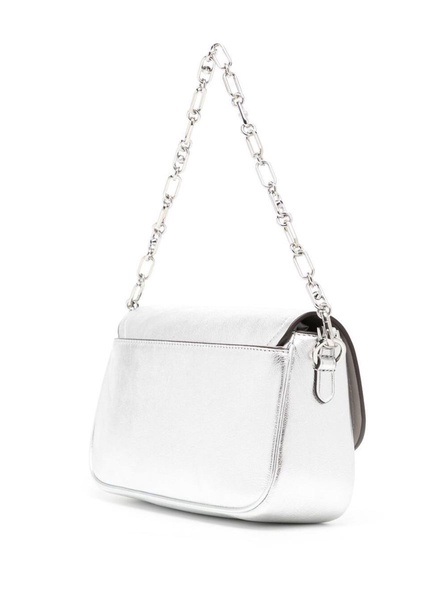 Silver-Tone Medium Parker Shoulder Bag In Leather Woman