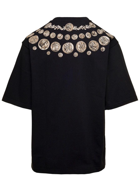 Dolce & Gabbana Black Cotton Coin Print T-Shirt