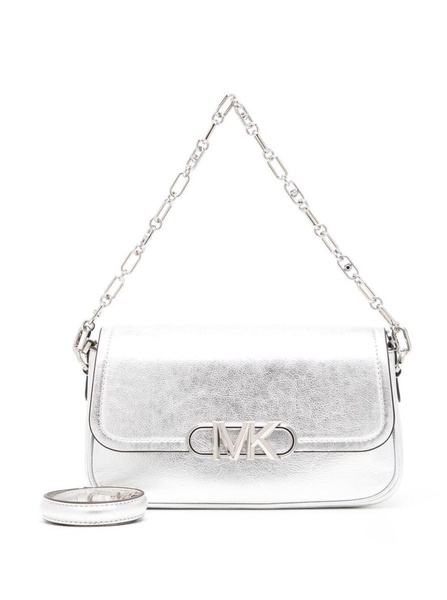 Silver-Tone Medium Parker Shoulder Bag In Leather Woman