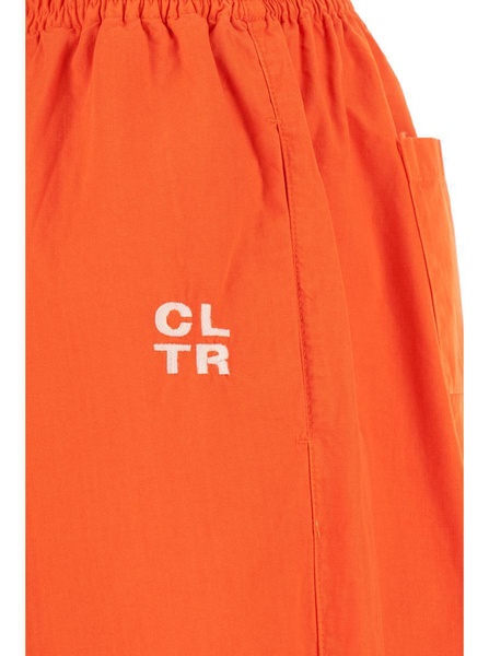 Orange Jogger Pants With Logo Detail In Jersey Man