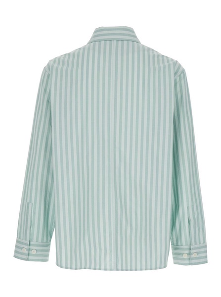 Maison Kitsuné Long Sleeved Striped Overshirt