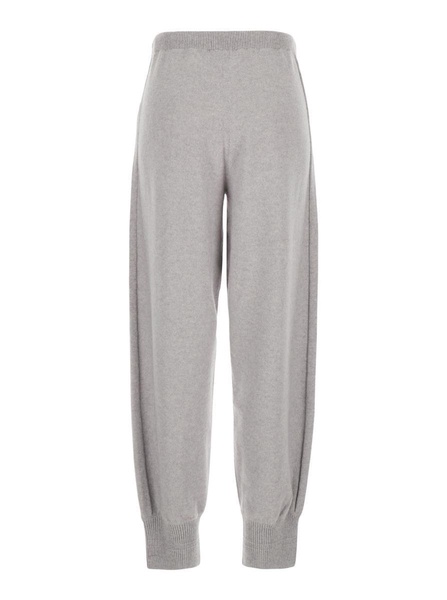 'Minerva' Grey Pants With Drawstring In Wool Blend Woman in Grey