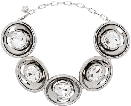 Silver Medallion Crystal Choker