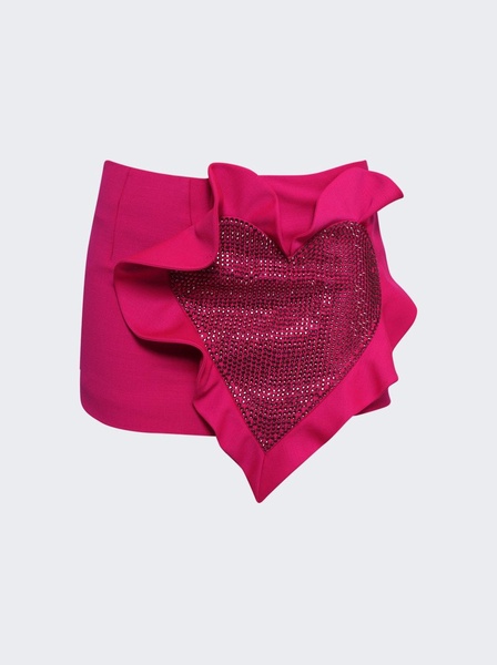 heart ruffle mini skirt