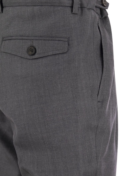 Peserico Virgin Wool And Linen Blend Trousers