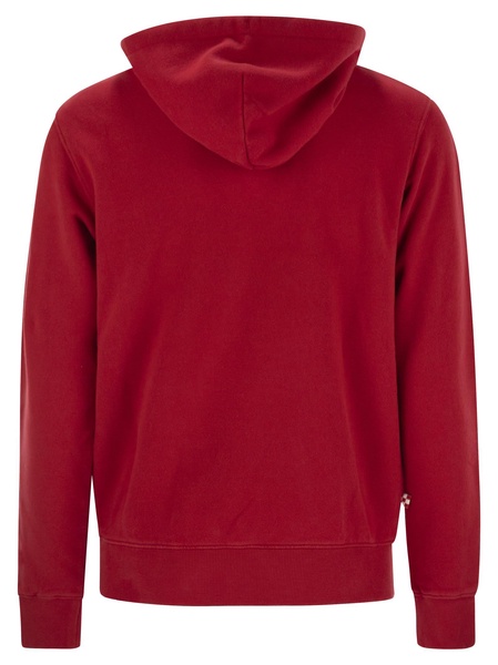 Mc2 Saint Barth Men's Red Tribeca Sweatshirt With ‘Cortina Apres Ski Club’ Logo Embroidery