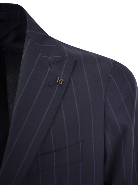 Tagliatore Pinstripe Suit In Wool And Silk