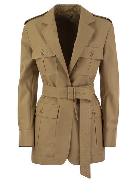 Max Mara Pacos Drip Proof Canvas Safari Jacket