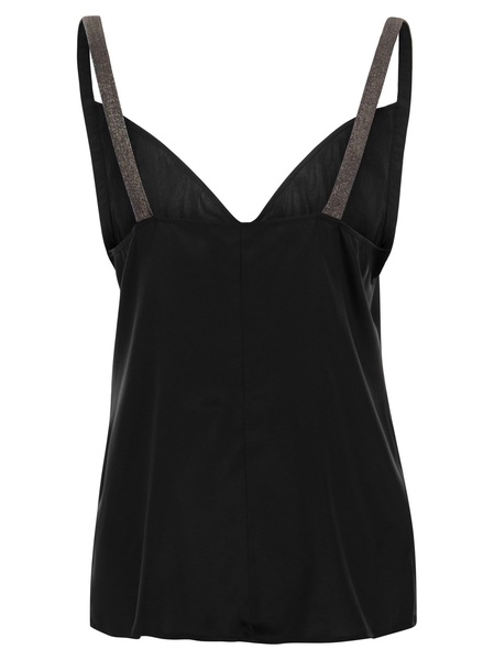 Fabiana Filippi Silk Top With Jewelled Straps