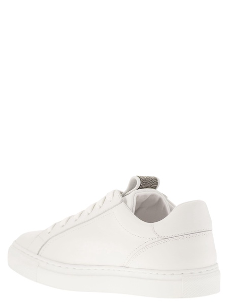 Brunello Cucinelli Matt Calfskin Trainers With Precious Detail